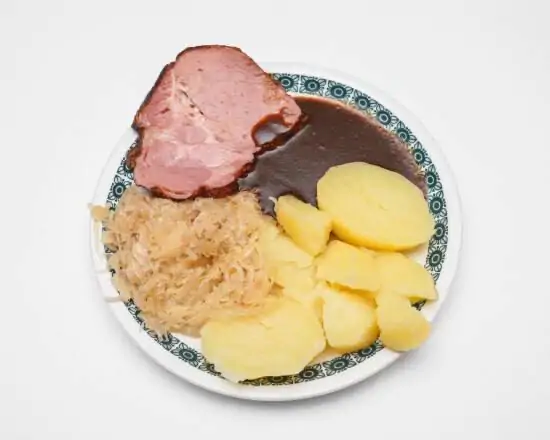 Menü Kasslerbraten mit Kartoffeln und Sauerkraut